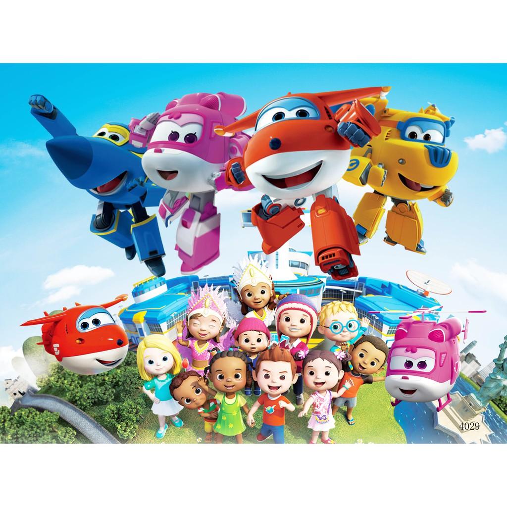 Tranh Xếp Hình Đội Bay Siêu Đẳng Super Wings 9 16 40 60 100 200 Mảnh Ghép Hình Xếp Hình Cho Bé