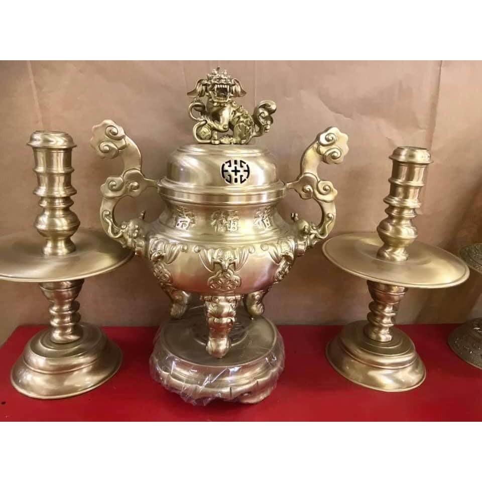 ĐỒ ĐỒNG Ý YÊN - Bộ Tam Sự Sòi 50 bày biện Ban Thờ mang đến sự may mắn NẶNG 18KG