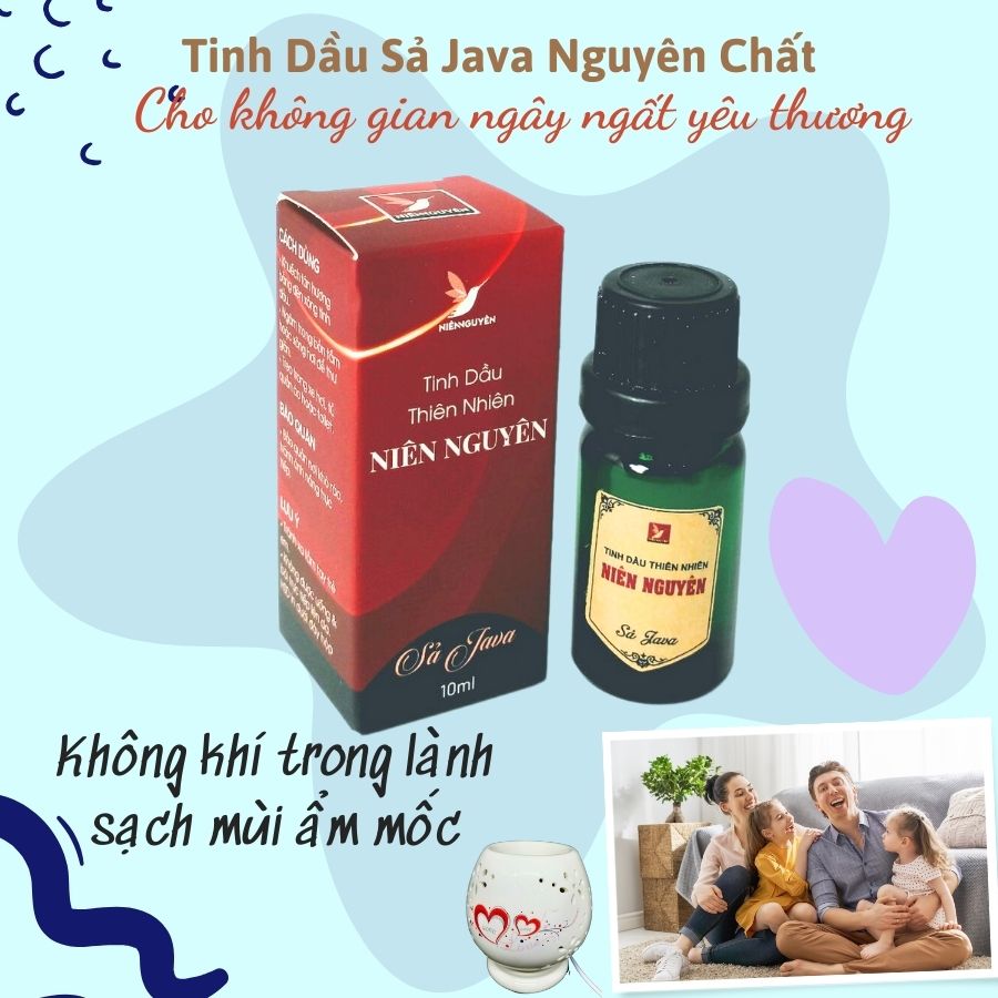 Tinh Dầu Thiên Nhiên - Tinh Dầu Sả Java Nguyên Chất – Chai Nhỏ Xông Đèn : Đuổi muỗi, khử mùi, thư giãn...