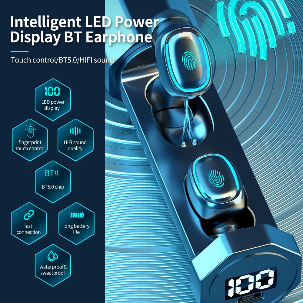 Tai nghe C1 không dây với màn hình hiển thị nguồn LED thiết kế nhỏ cho thể thao / phương tiện Android / IOS