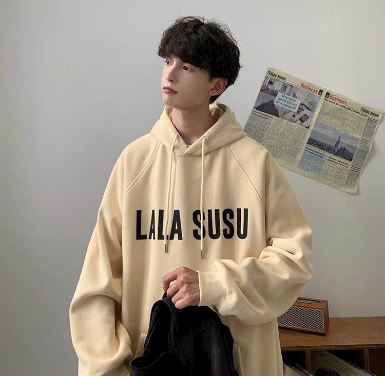 Áo khoác hoodie chui đầu unisex Lala Susu - Áo có mũ form rộng chất vải nỉ bông ngoại phong cách ullzzang 3 màu dáng rộng có mũ trùm đầu thời trang nam nữ in chữ LALA SUSU đường phố trẻ trung tay bồng