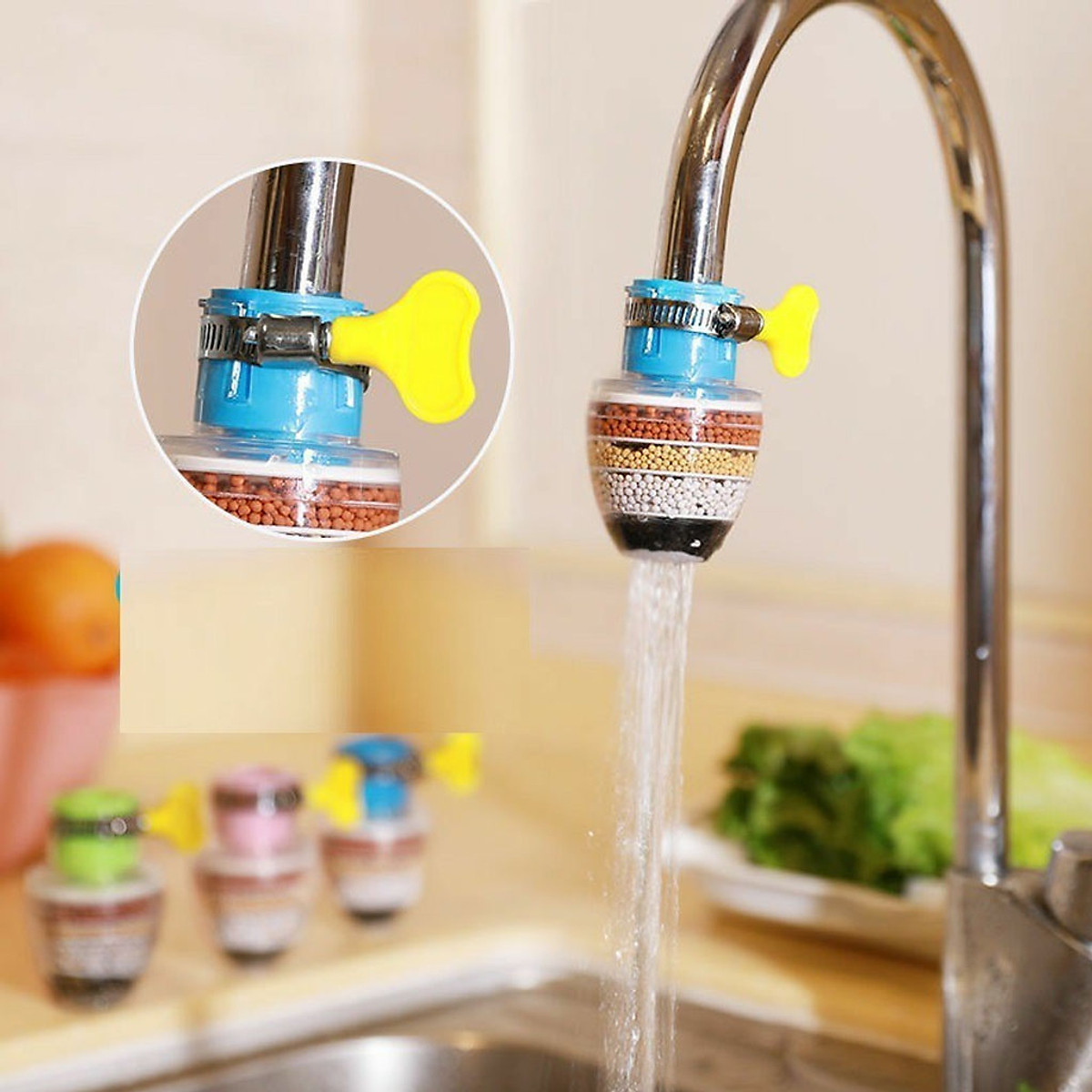 Đầu Lọc Nước Trực Tiếp Tại Vòi 6 Tầng Kèm Cổ Dê Có Co Tăng Giảm Phù Hợp Nhiều Loại Vòi Tiện Lợi Đem Lại Nguồn Nước Tinh Khiết Cho Gia Đình