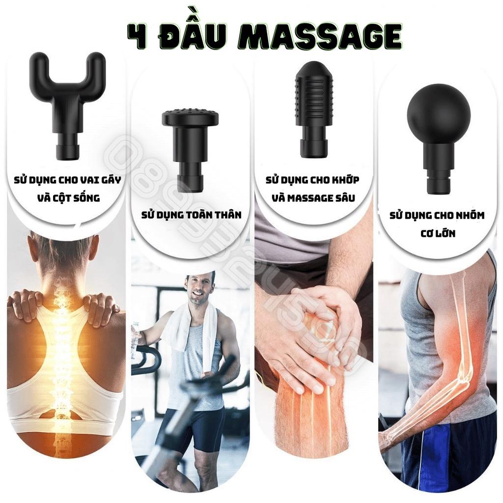 Máy Massage Mini Cao Cấp 4 Đầu 6 Tốc Độ , Máy Massage Cầm Tay Sử Dụng Cho Cổ, Vai Gáy, Toàn Thân Giúp Thư Giãn Hiệu Quả