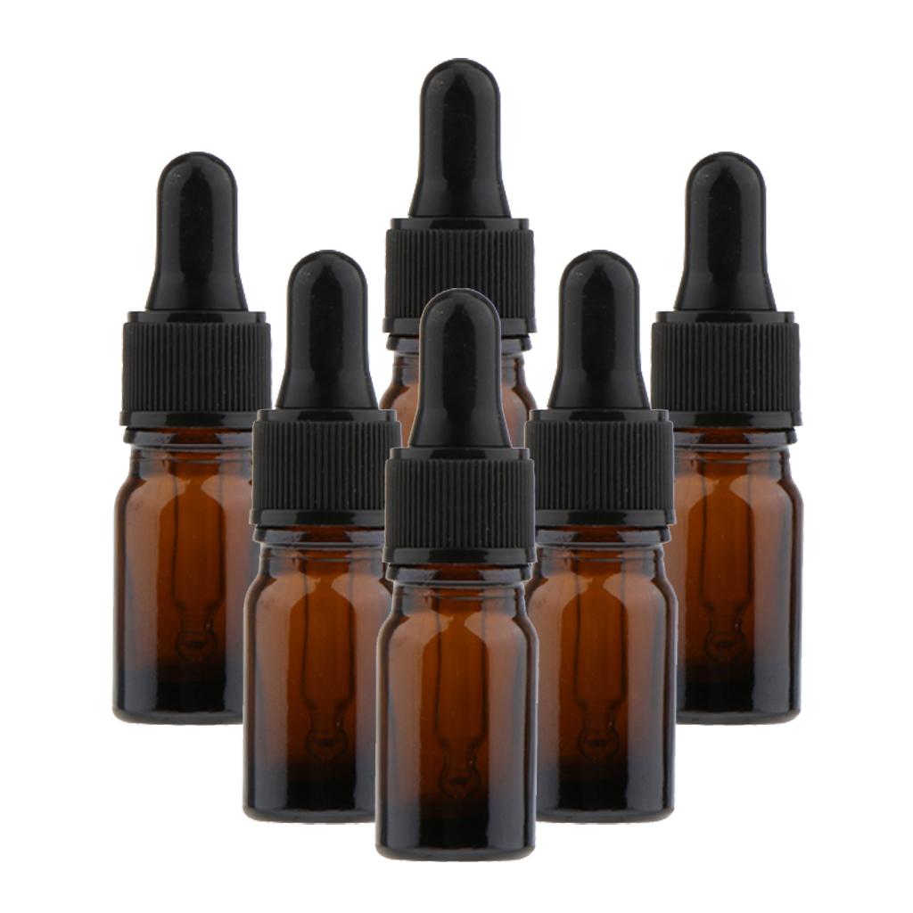 6 Ly Thủy Tinh Rỗng Chai Nhỏ Giọt Mắt Chai Tinh Dầu Nước Hoa Pipette Lọ