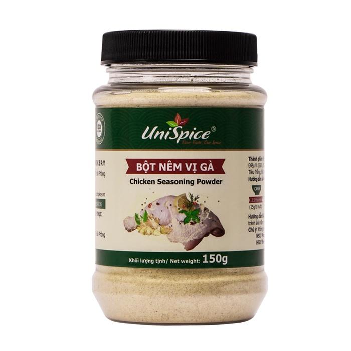 Bột nêm vị gà Unispice lọ 150g- Gia vị hoàn chỉnh/ Gia vị ướp thịt, nấu soup siêu ngon