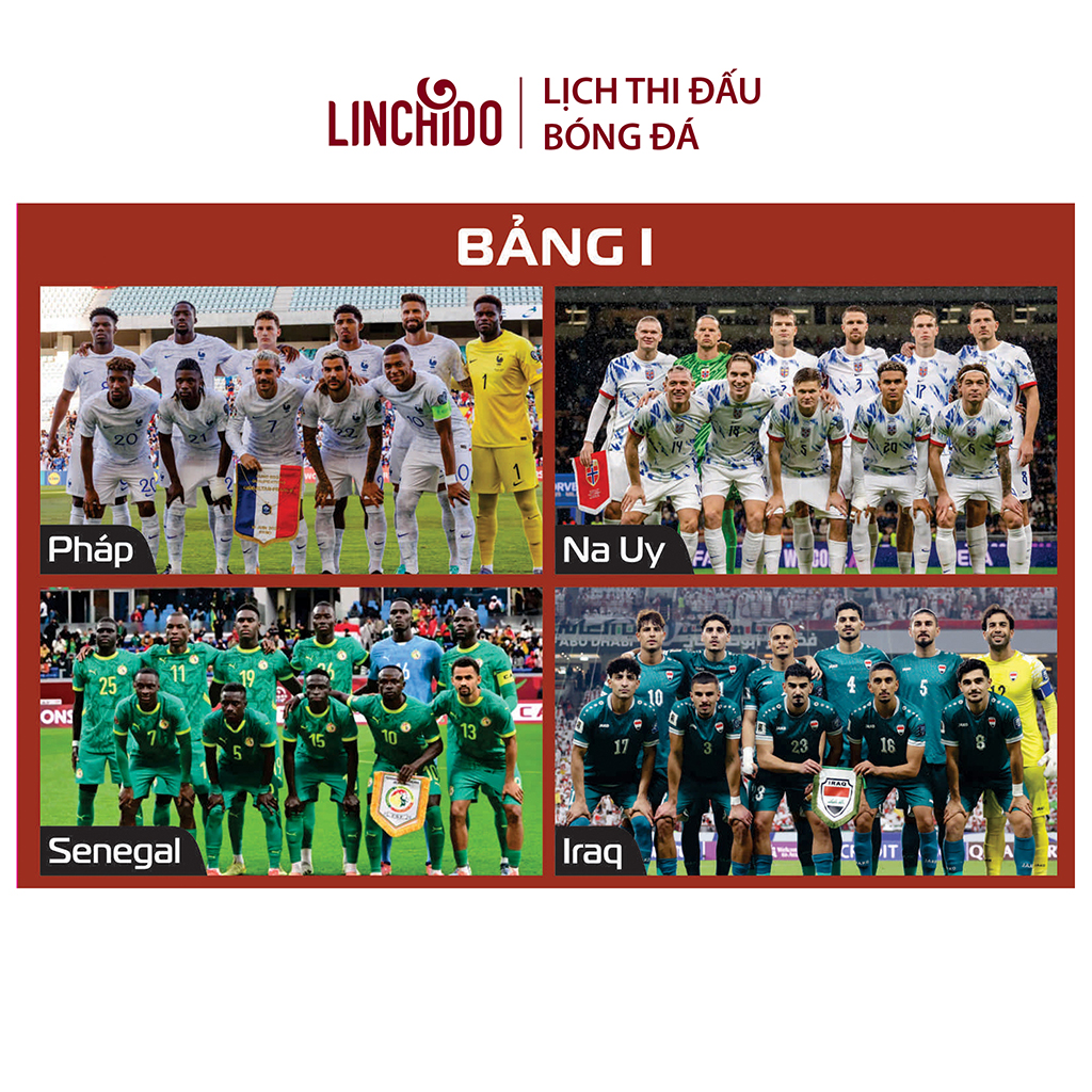 Lịch thi đấu bóng đá World Cup 2026 ( Kích thước 86 cm X 65 cm) chữ to, nhìn rõ