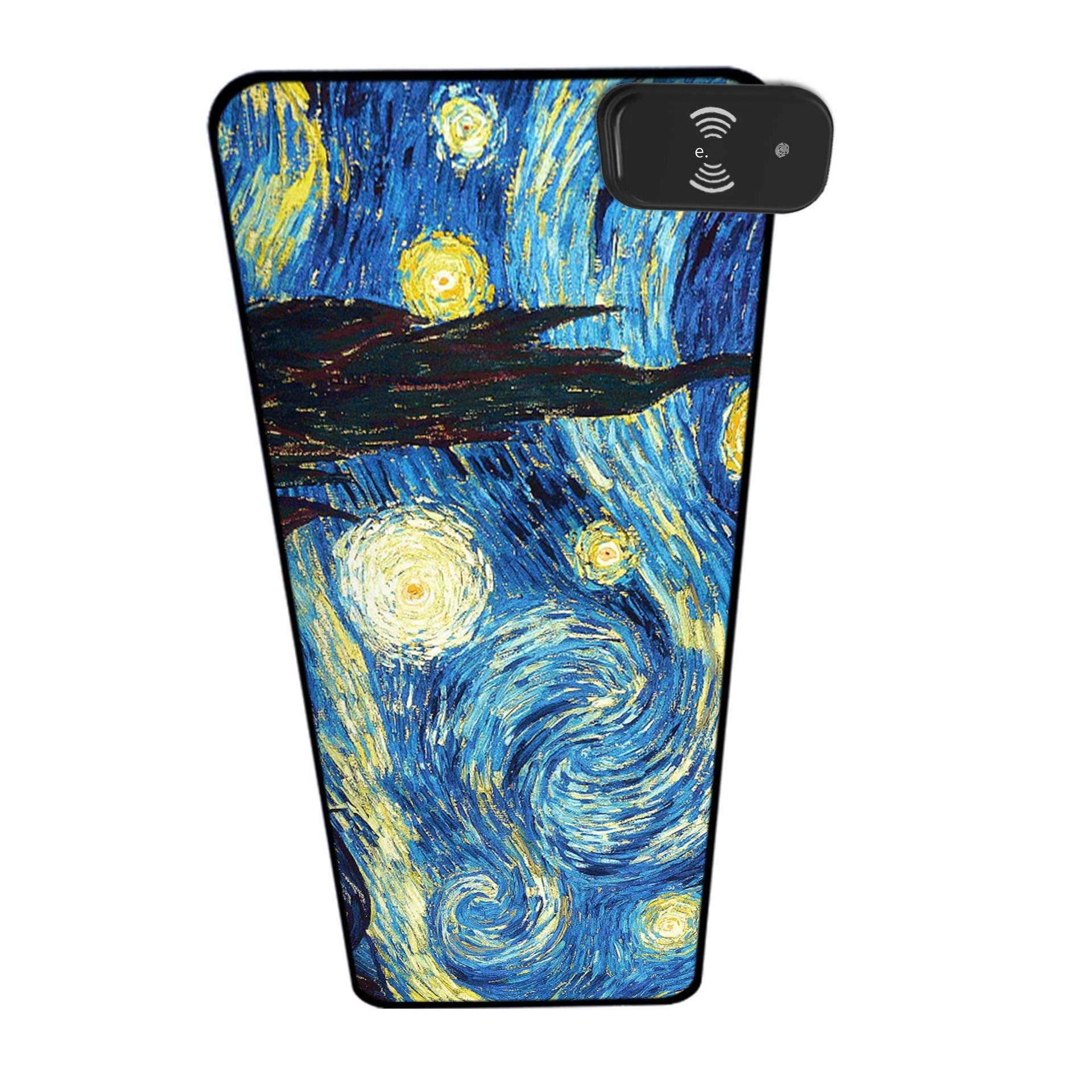 Giá đặc biệt Core Wing Rich Van Gogh Hình minh họa cổ điển Tấm lót chuột sạc không dây RGB Đêm trăng đầy sao Tấm lót chuột cạnh khóa siêu lớn