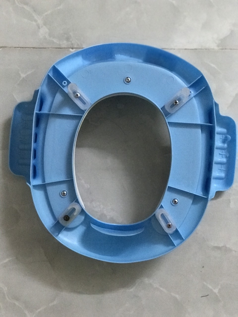 Thu Nhỏ Bồn Cầu Cho Bé, Bệ Lót Bồn Cầu Có Tay Vịn Hình Chú Ếch Cho Bé Tự Tin Đi Vệ Sinh