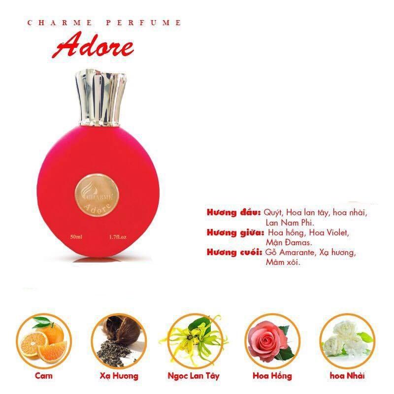 Nước Hoa Nữ CHARME ADORE 50ml/100ml Lưu Hương Lâu Tự Tin, Gợi Cảm_Nước Hoa Chính Hãng