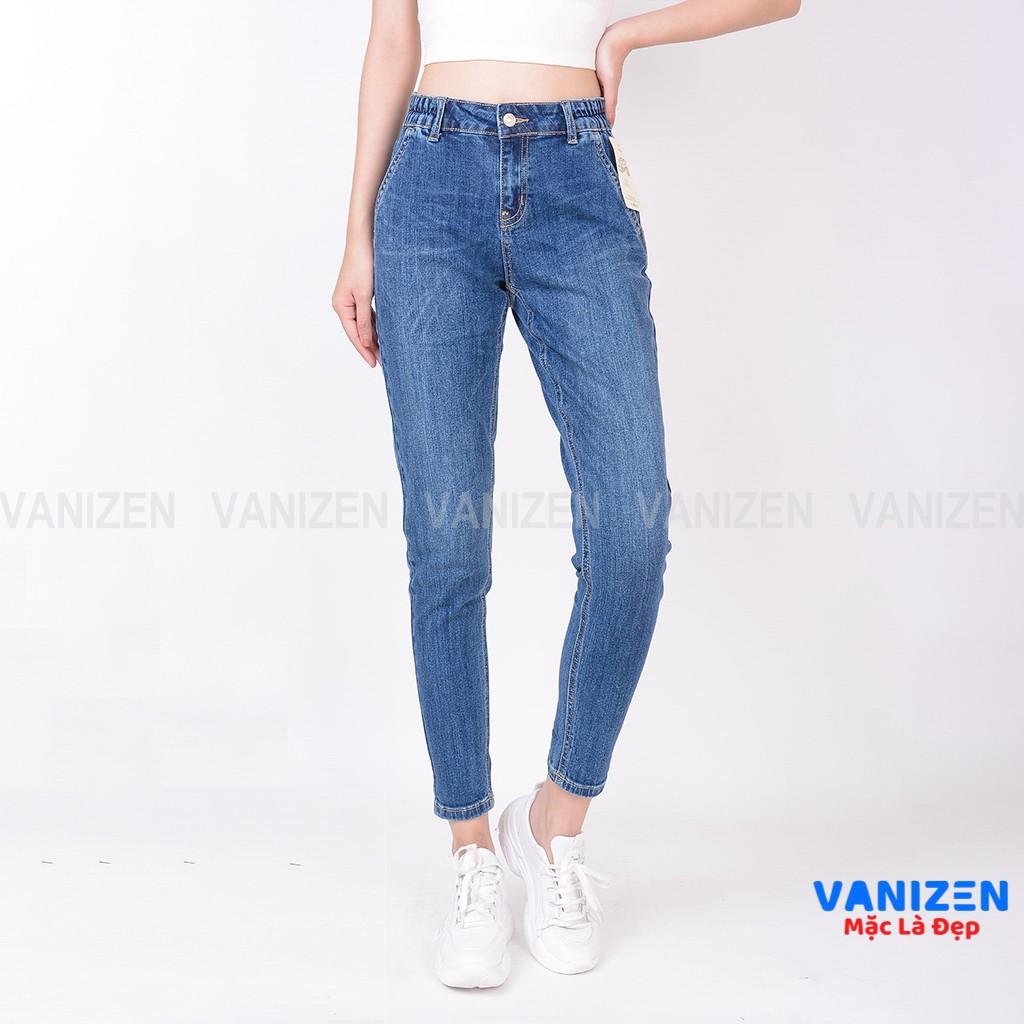 Quần jean nữ ống rộng baggy đẹp lưng cao cạp bán chun trơn hàng cao cấp mã 420 VANIZEN