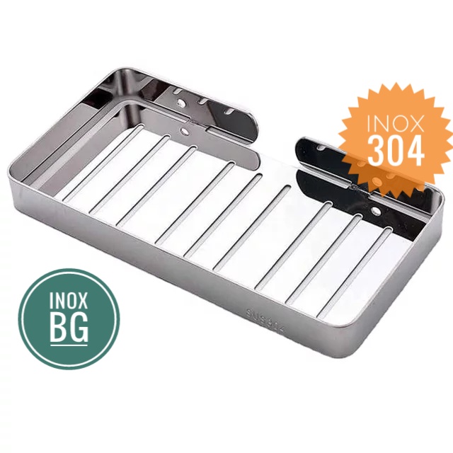 Khay đựng xà phòng, xà bông Inox 304 loại lớn 23cm