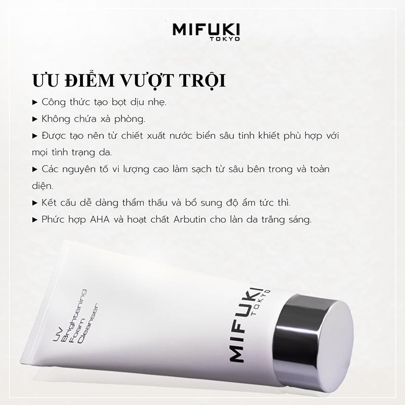 Bộ đôi Sample Sữa Rửa Mặt UV Brighten Foam Cleanser 5ml và Kem Chống nắng Organia Sun Cream MIFUKI 5ml