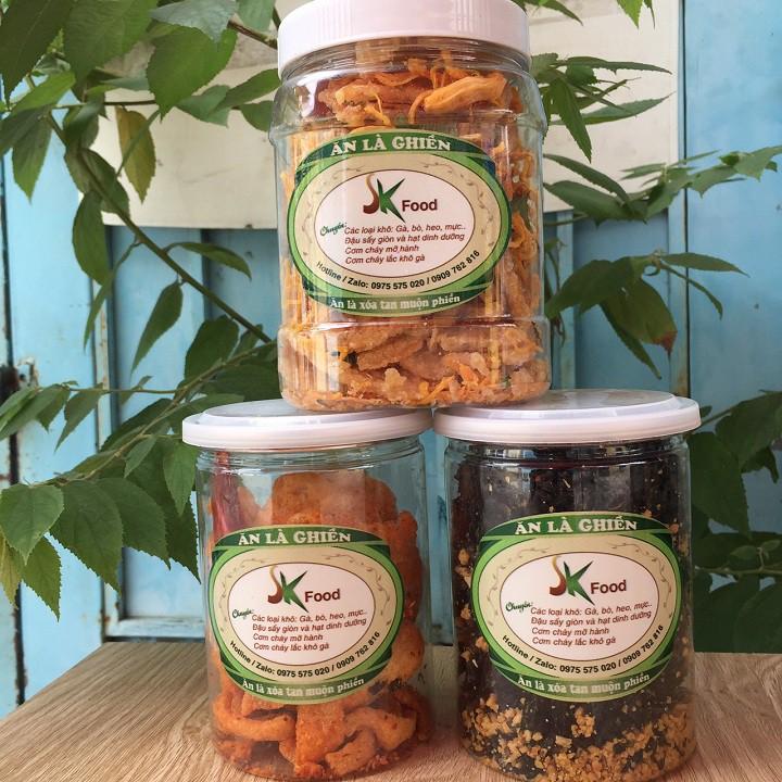 Combo 3 hũ rong biển - da heo - cơm cháy khô gà HIỆU SK FOOD