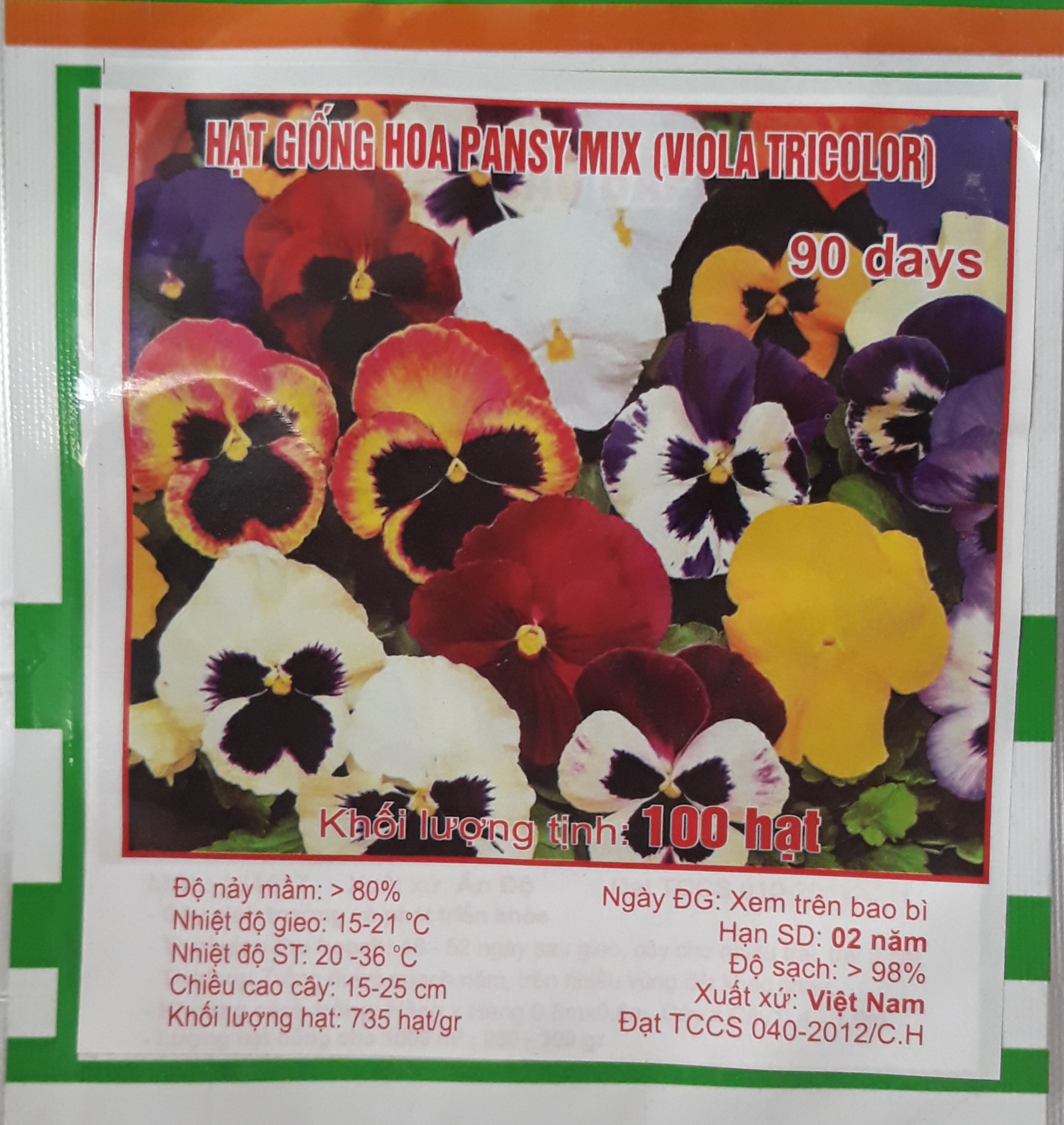 Hạt giống hoa pansy mix Hạt giống chất lượng
