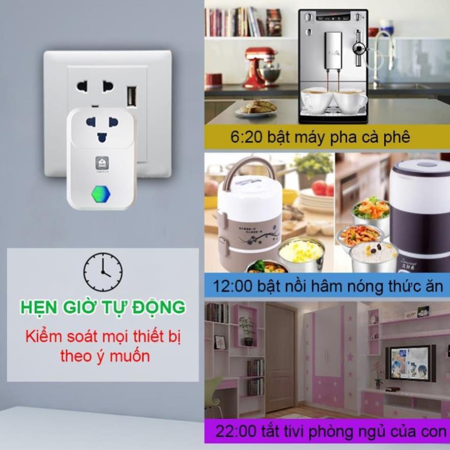 Ổ cắm thông minh Hunonic SK01. Điều khiển từ xa bằng điện thoại thông qua Wifi| Hẹn giờ tự động -2022