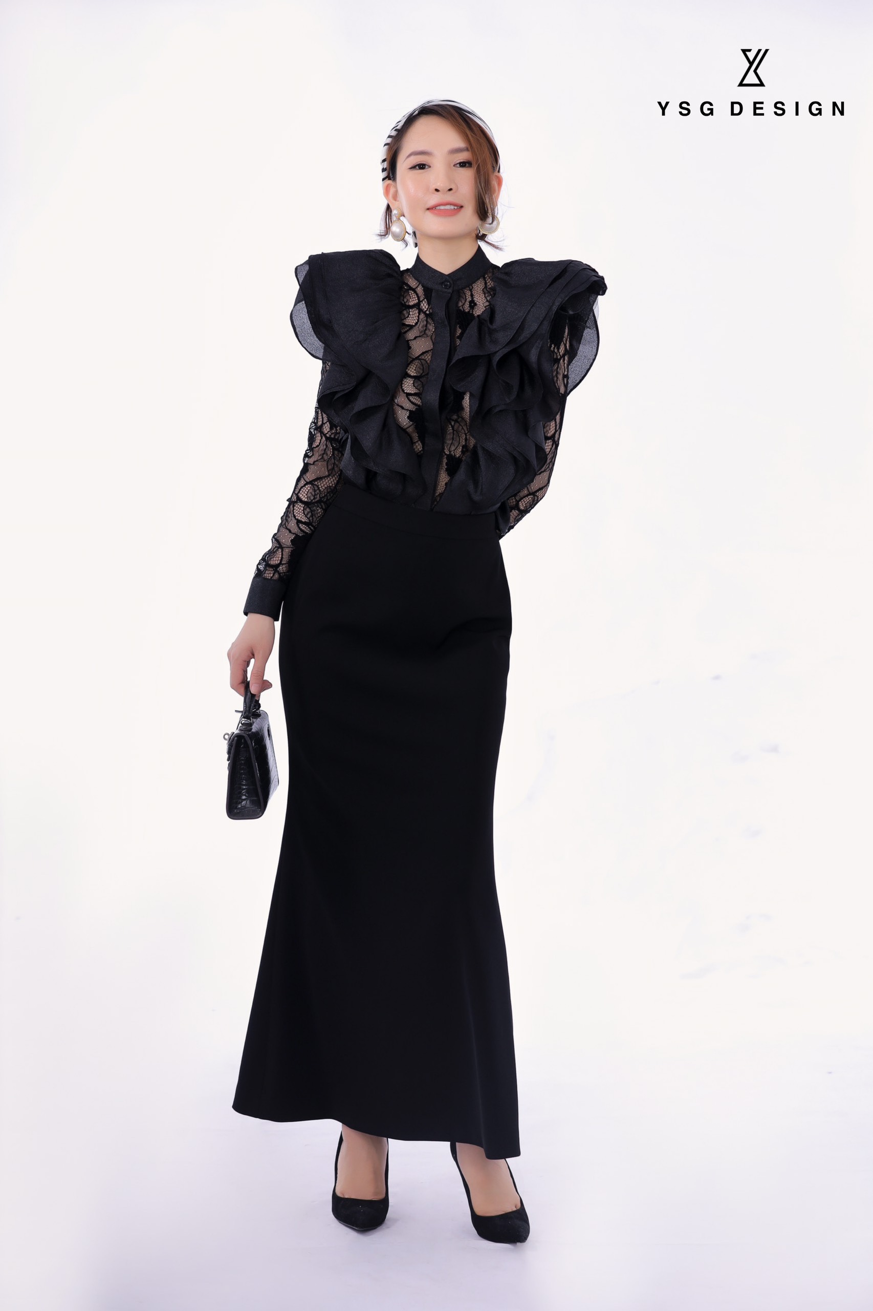 Set váy áo ren đen chân váy đuôi cá thiết kế YSG Design
