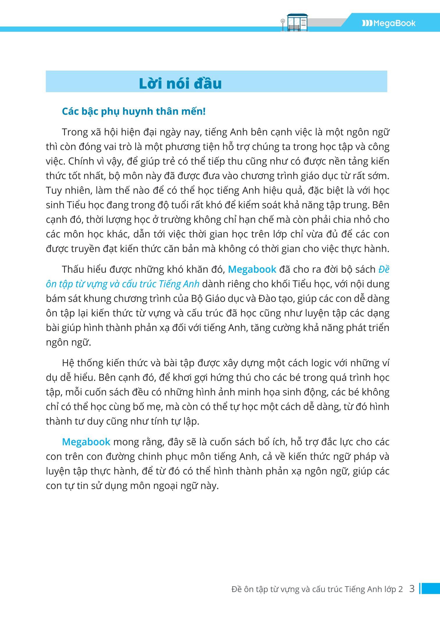 Đề Ôn Tập Từ Vựng Và Cấu Trúc Tiếng Anh Lớp 2