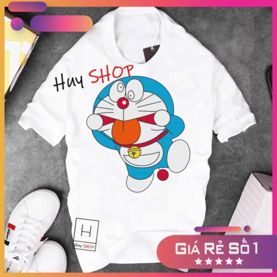 SIÊU PHẨM Áo Thun Doraemon Nữ Nam Trắng Full Size Cotton Mẫu Mới Áo thun Hàn Quốc Unisex - Áo thun tay lỡ 760