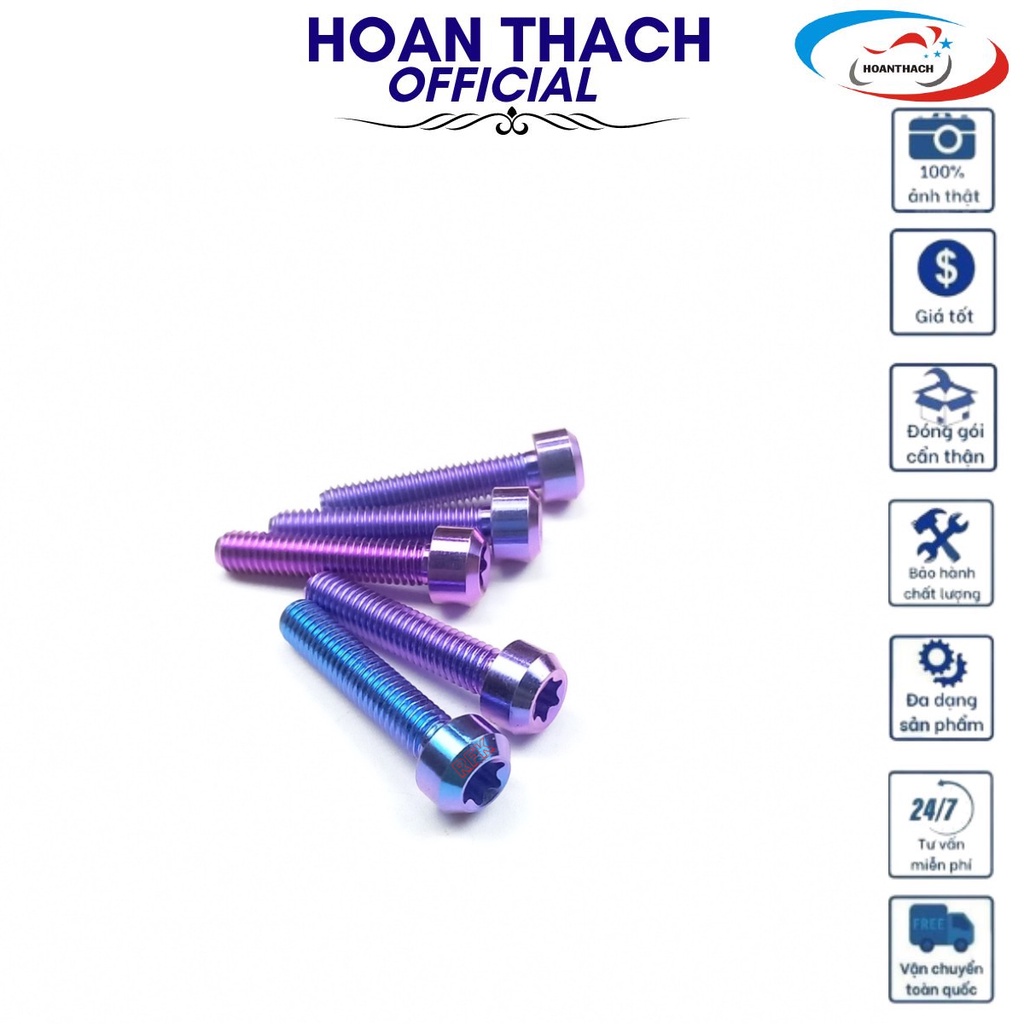 Ốc Gr5 Titan 6L25 Trụ Tím gắn cho nhiều dòng xe SP010572 (giá 1 con)