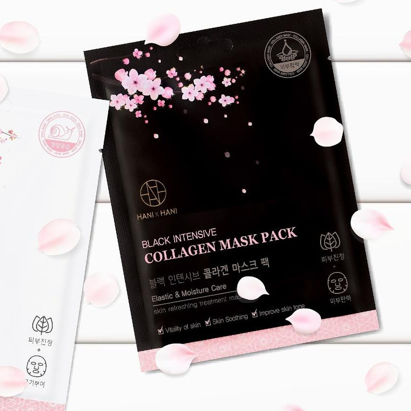 Mặt Nạ Dưỡng Da Chống Lão Hóa Tinh Chất Collagen Hani x Hani/ Black Intensive Collagen Mask Pack