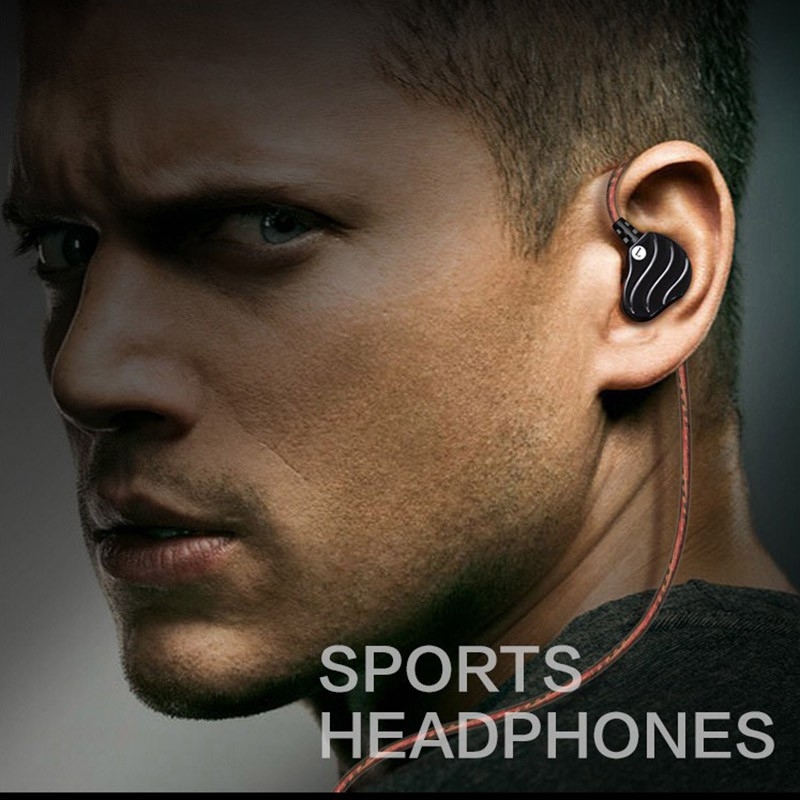 Tai Nghe nhét tai Sport Earphone móc qua vành tai kèm 4 mút tai nghe và hộp đựng (Đen)