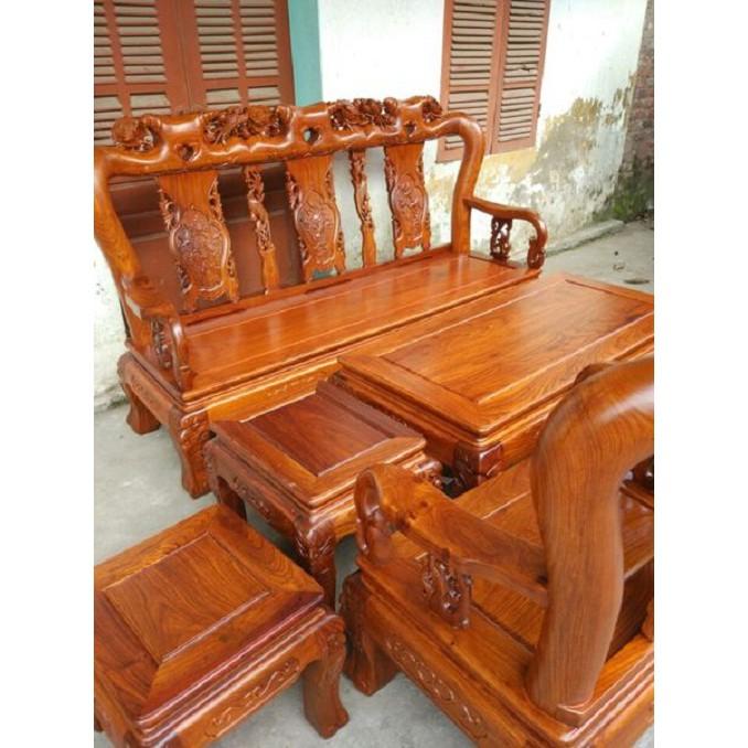 Bộ bàn ghế phòng khách kiểu hồng tàu gỗ hương vân