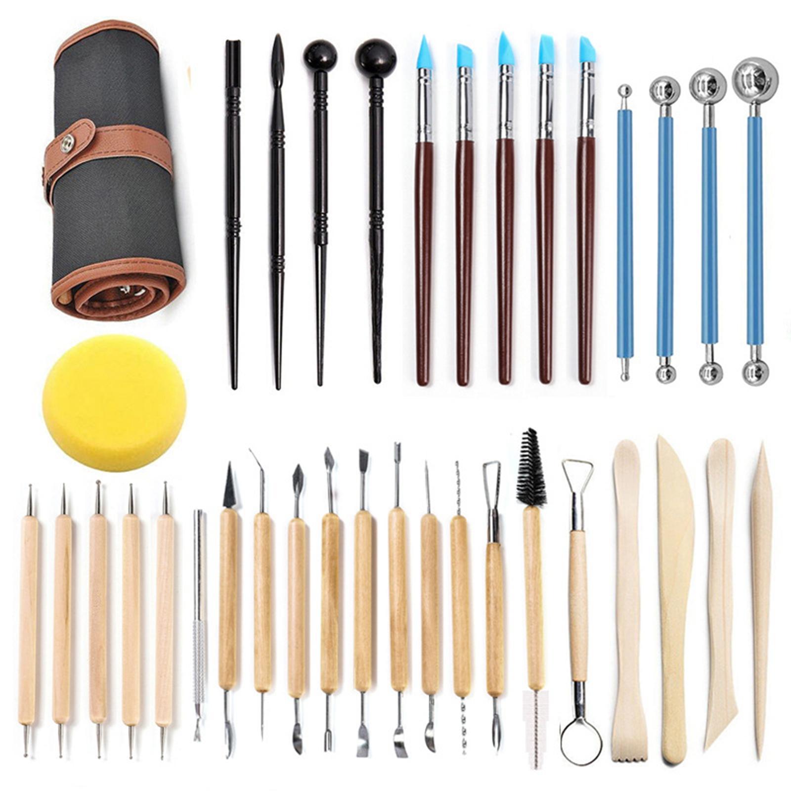 36x Pottery Tool Clay Sculpting Tools Kit Modeling Clay for DIY Handicraft