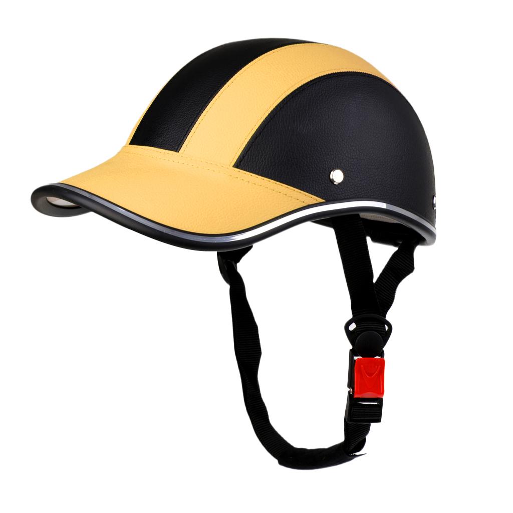PU Street Bike Motorcycle Helmet Motocross Cycling Riding Half Helmet Baseball Cap Foam Padded Hat