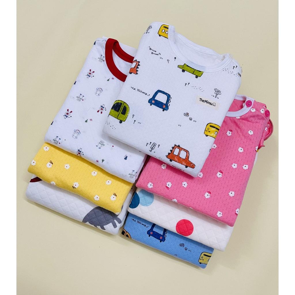Bộ chần bông 100% cotton xuất Hàn dư xịn mềm ấm cho bé trai bé gái