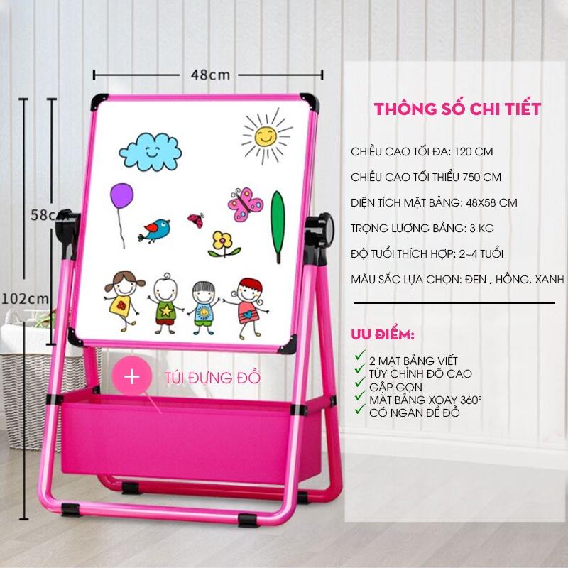 Bảng vẽ trẻ em từ tính 2 mặt học tại nhà, bảng vẽ mini không bám bụi, xóa dễ dàng - Hàng chính hãng