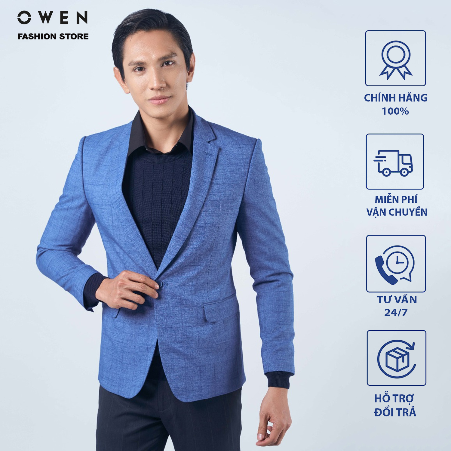 Áo Blazer OWEN nam công sở vải Namu KHÔNG NHĂN dáng REGULAR mã BL220694