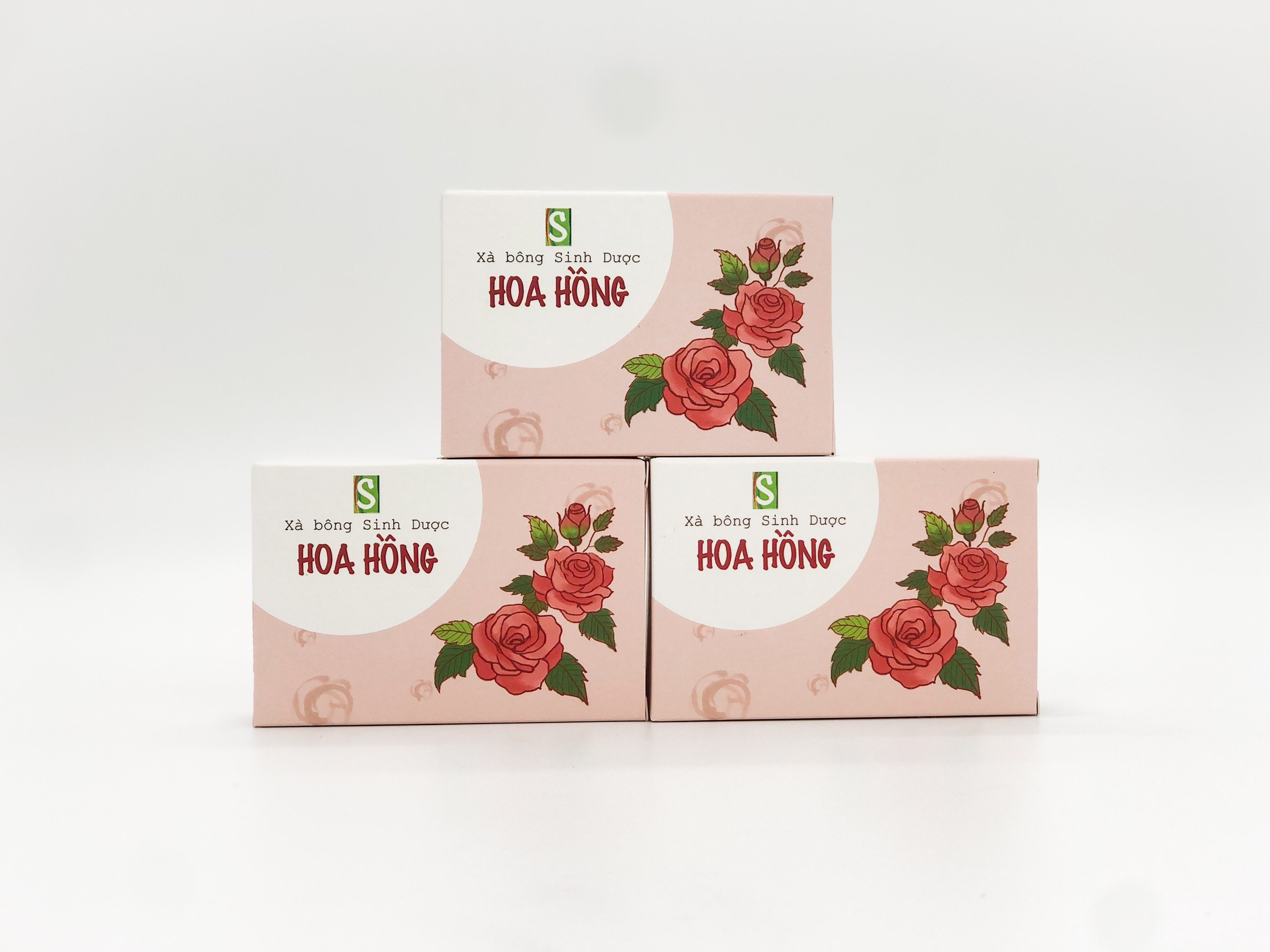 Xà Bông Sinh Dược Hoa Hồng Chiết Xuất Từ 100% Thiên Nhiên Dưỡng Trắng Da, Thư Giãn, Giảm Mụn, Giảm V Nang Lông
