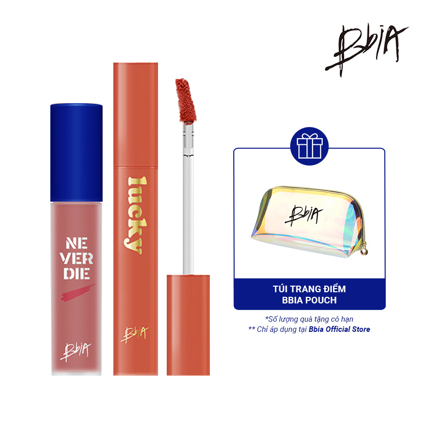 Combo Lucky Shine Tint Version 2 + Never Die Tint #05 Go Passion tặng 01 Pouch đựng mỹ phẩm