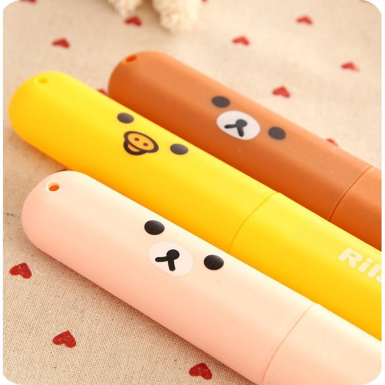 COMBO 2 HỘP ĐỰNG BÀN CHẢI ĐÁNH RĂNG HỌA TIẾT HÌNH GẤU / HEO ĐÁNG YÊU TIỆN LỢI MANG THEO ĐI CÔNG TÁC DU LỊCH