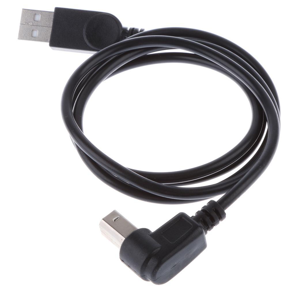 USB2.0 Male to B type 90° Up&Down Angle Adapter Charging Cable Wire Cord