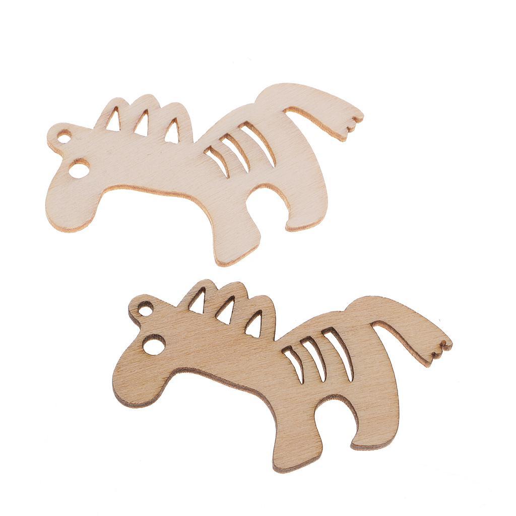 20x Wooden Horse Shape Christmas Ornament Tags for Wedding Party Decoration