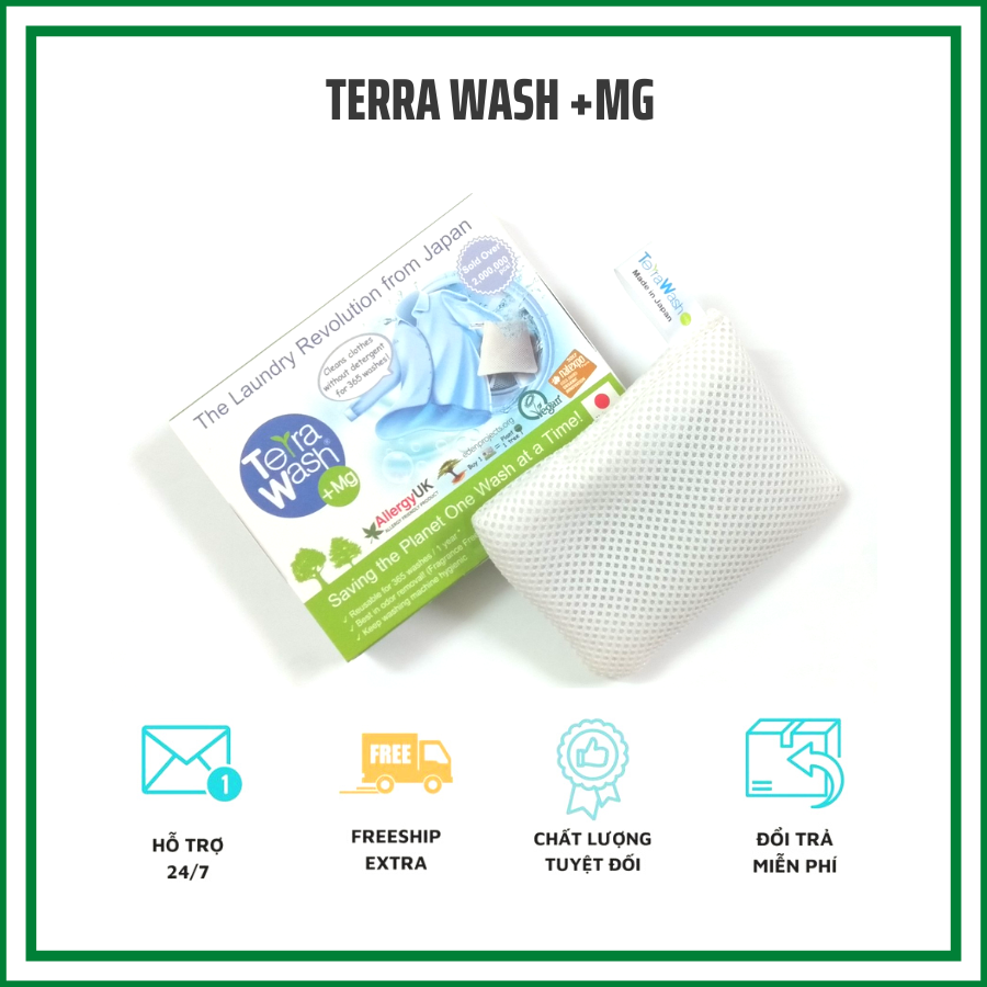 Túi Giặt Quần Áo Thông Minh Magie Terra Wash +Mg 125g Sử Dụng Được 365 Lần Giặt Mỗi Lần 8kg Quần Áo.