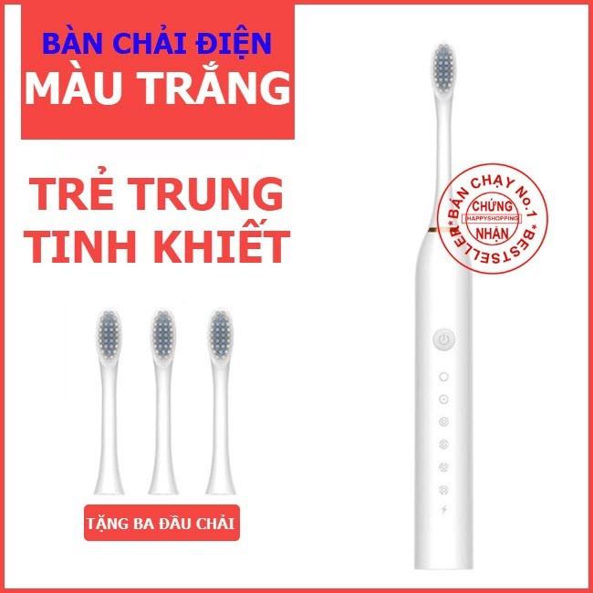 Bàn chải điện Sonic X3 Pro, bàn chải tự động 6 chế độ chải, tặng kèm 4 đầu chải, lỗi 1 đổi 1