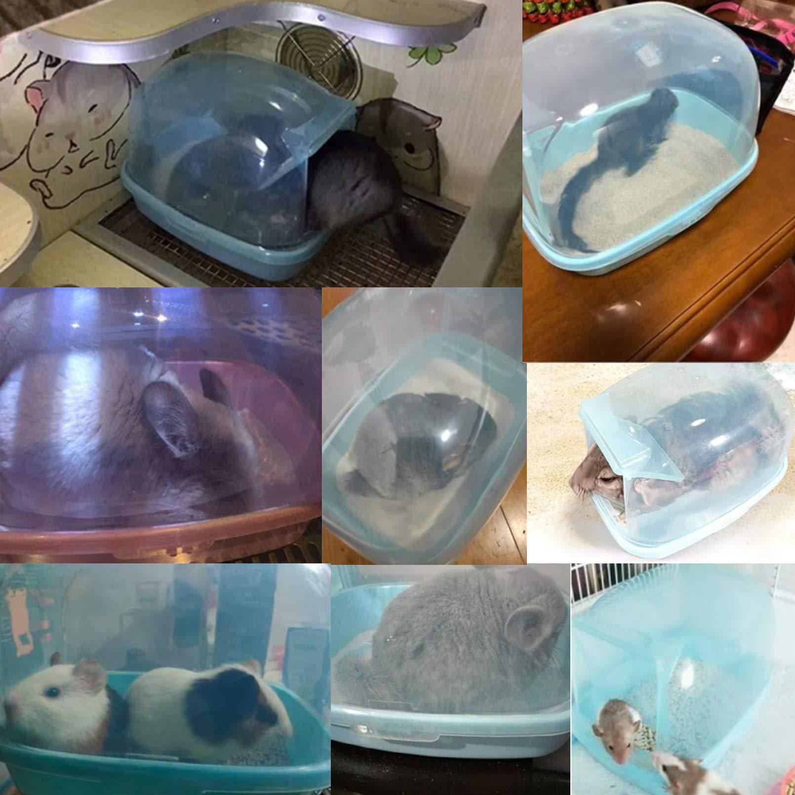 Hamster Dwarf - Phòng tắm khô - Sauchilla Sauna - Nhà vệ sinh nhựa - Lý tưởng cho Gerbilles, nhím, sóc và các động vật nhỏ khác
