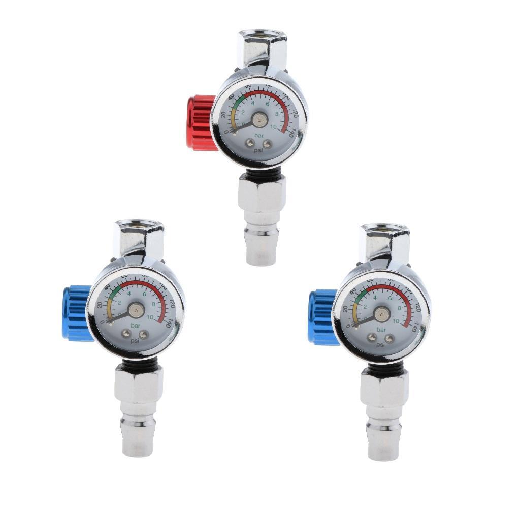 3 Pieces Spray Gun Air Pressure Regulator Spray Gun Air Gauge