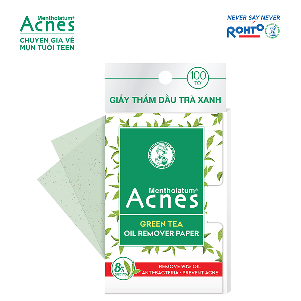 Giấy thấm dầu trà xanh Acnes Green Tea Oil Remover Paper (100 tờ)