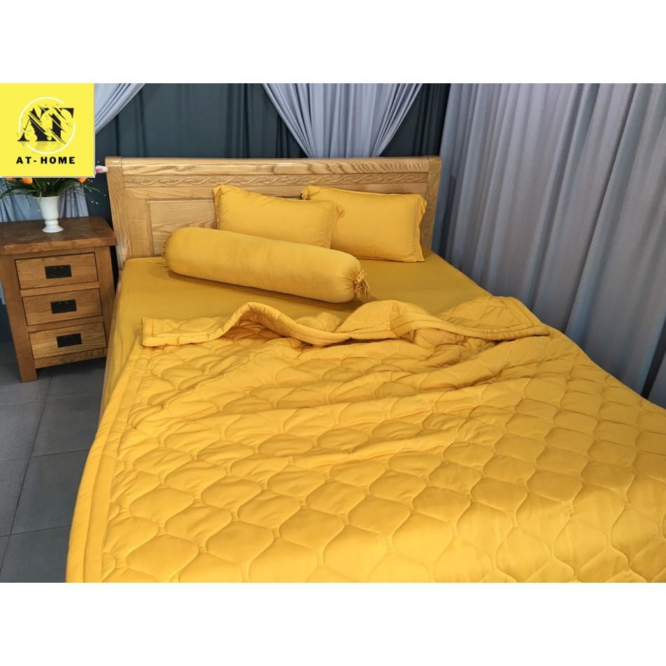 Bộ 4 Món Ga Gối Thun Mát Mềm Thun Lạnh Cao Cấp Thương hiệu LAN PHAM BEDDING - Màu Vàng