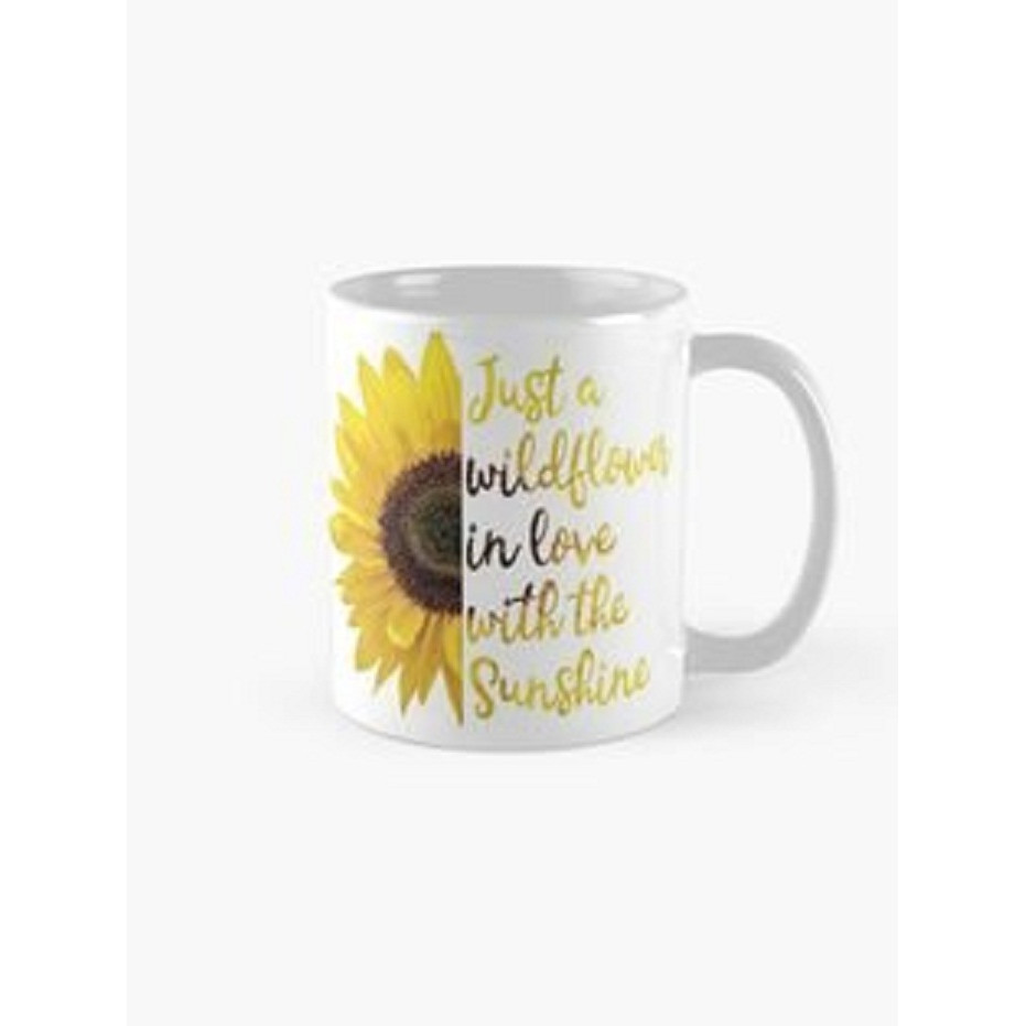Cốc sứ uống trà cà phê in hình hoa hướng dương cực đẹp - Cốc quà tặng