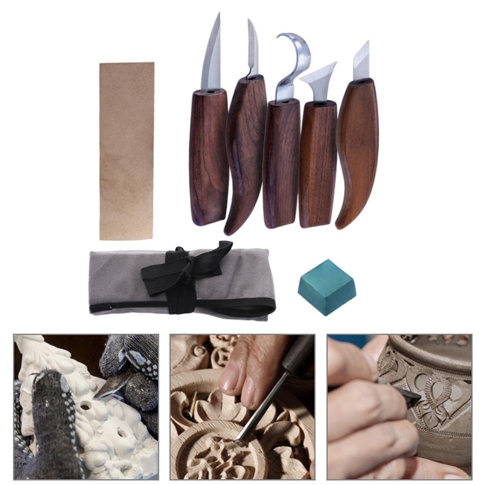 8 Pieces Beginners Whittling Kits Wood Carving Tools Detailed Caving Woodworking DIY Carving Tool for Plaster Carving Handmade Wood Carving