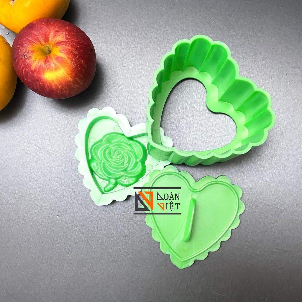 Khuôn Nhấn Xôi Hình Hoa Hồng 3D SIÊU SẮC NÉT - Dụng cụ làm Bánh Khuôn TIM LỚN dùng nhấn ấn tạo hình HOA HỒNG sắc nét