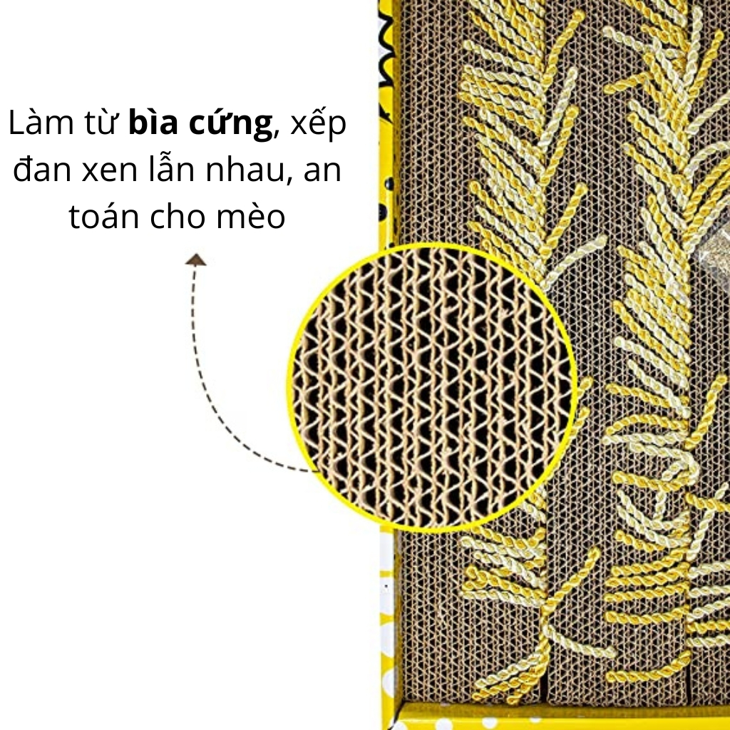 Thảm cào móng cho mèo FOFOS, Thảm cào hình truyện tranh, Tặng catnip cho mèo, Có dây cào, Làm từ bìa cứng bền, an toàn