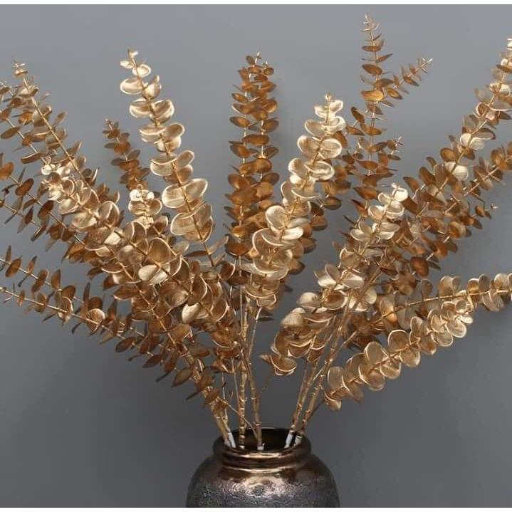 Nhánh rẻ quạt đồng rẻ quạt nhũ kim tuyến decor trang trí nhà cửa cổng cưới rạp cưới tháp bia làm oản tài lộc - hoa giả