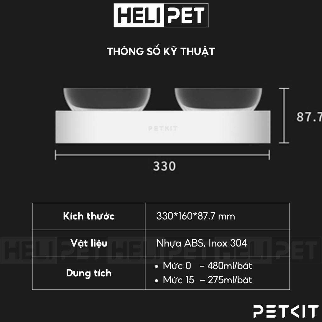 Bát ăn đôi inox chống gù lưng Petkit- HeLiPet