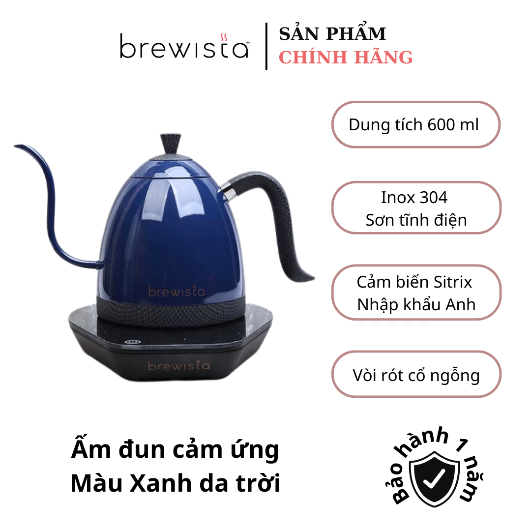 Ấm đun kiểm soát nhiệt độ 600ml - Blue Sky (chính hãng Brewista)