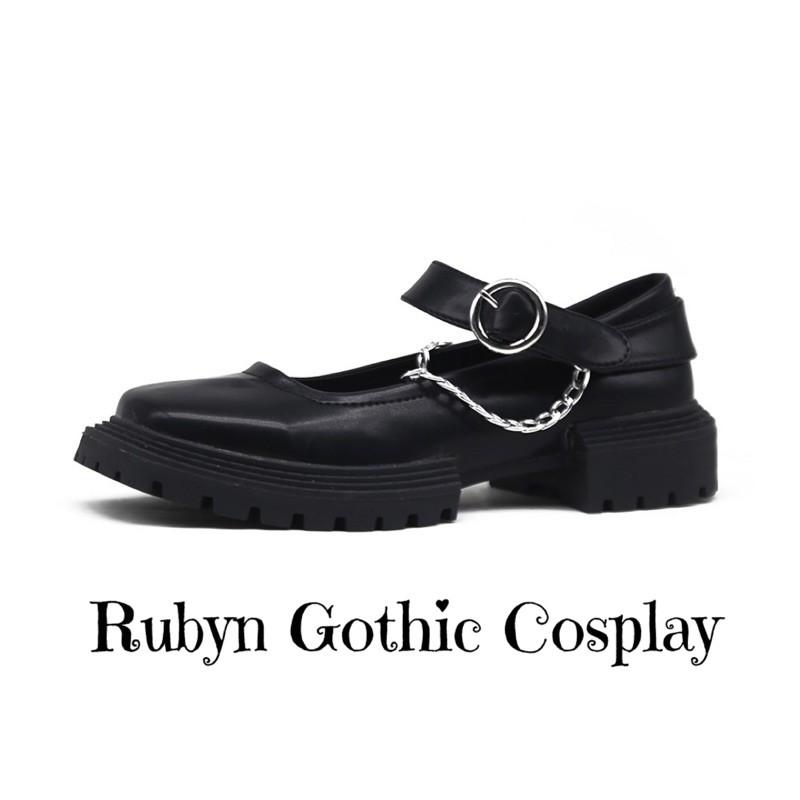 Giày Lolita Gothic mũi vuông phối xích độc lạ ( Size 35 - 40 ) 618